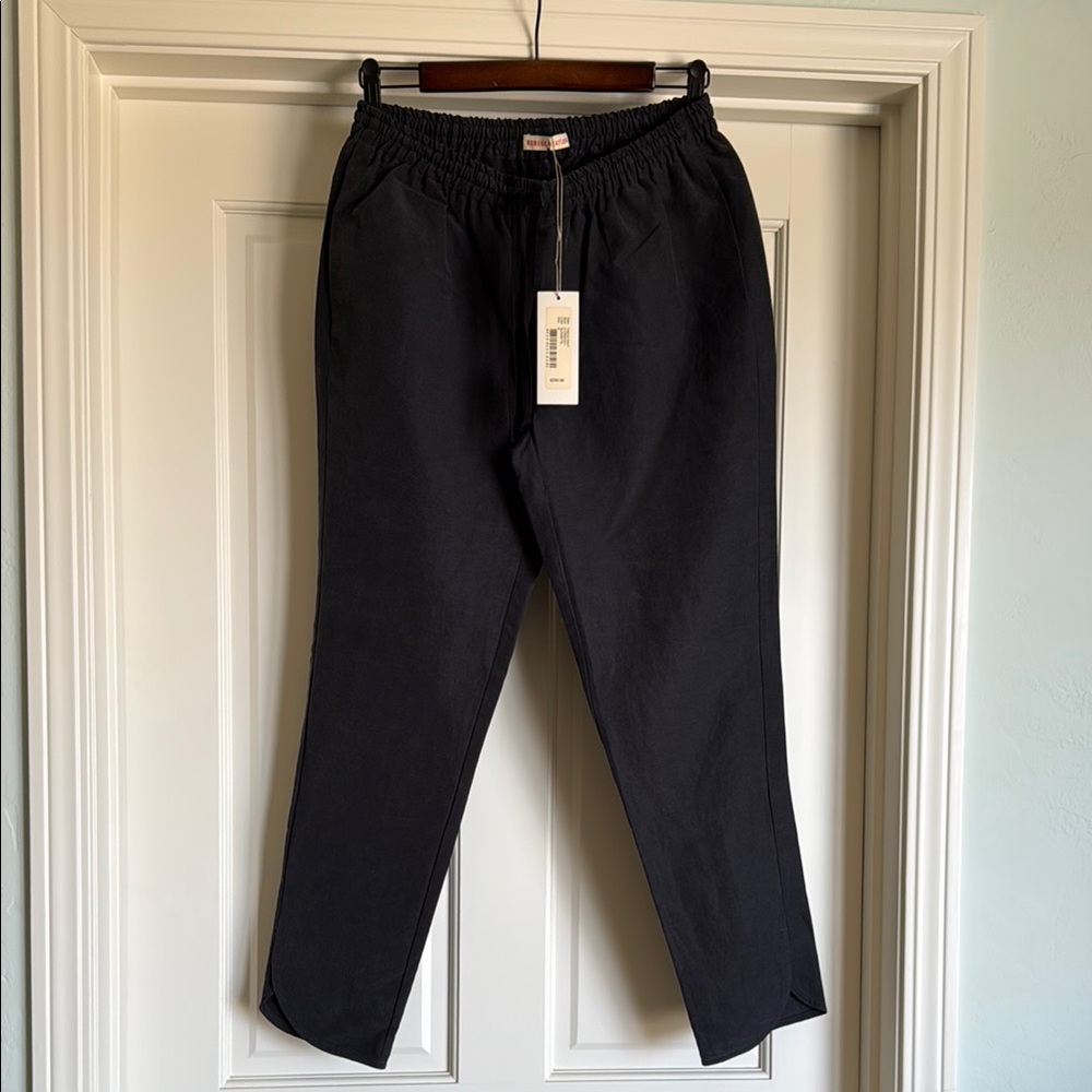 Rebecca Taylor Black Track Pants with Tapered Leg